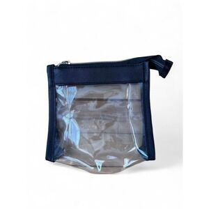 Clear Zip Pouch Black Trim Concert Stadium Approved Makeup Bag Travel Organizer